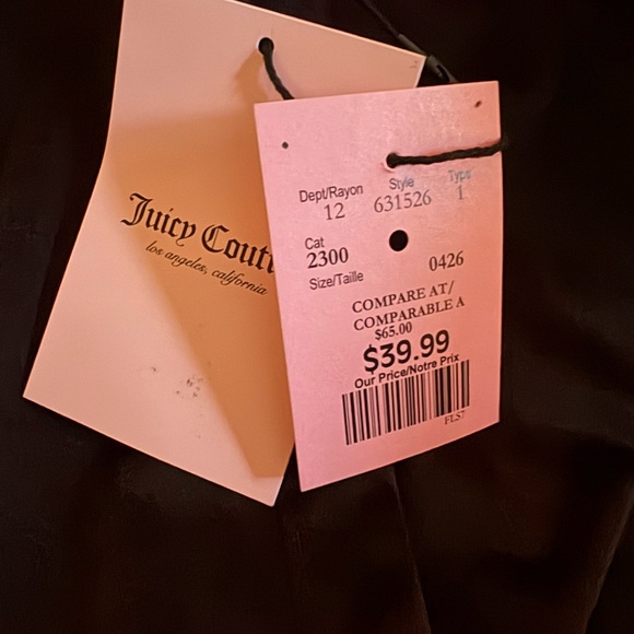 Juicy Couture Black Velour Hoodie with Zip Y2K embroidered - Picture 3 of 3